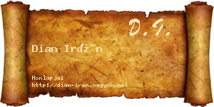 Dian Irén névjegykártya